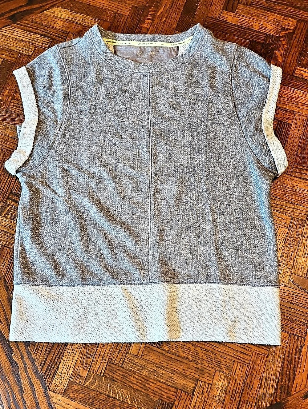 Calvin Klein Performance Color Block Tank Top in Gray & Cream Size XS